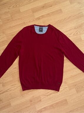 Pierre Cardin Men's Crewneck Sweater in Wine Red